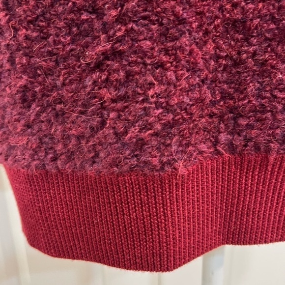 J. Crew Boucle Burgundy Red Boucle V Neck Sweater - Picture 13 of 15